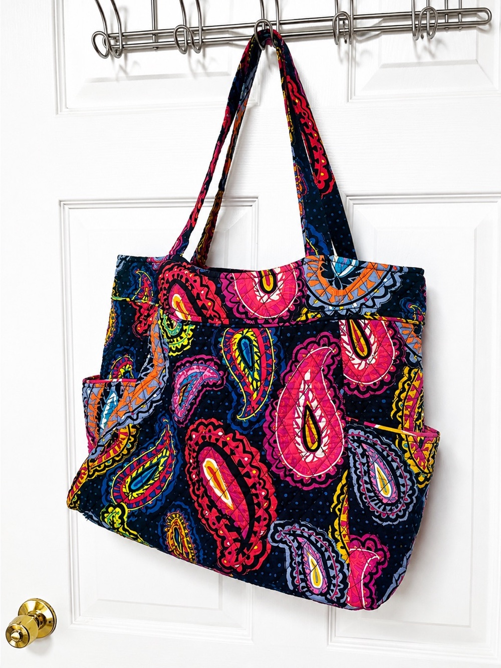Vera Bradley Colorful Twilight Paisley Tote Turnlock Wallet Matching Set - Picture 4 of 15